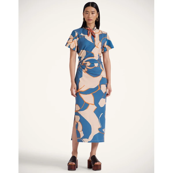 La DoubleJ Chevron Mini Dress Multicolor Pink & Red in Knit Chevron - Dresses - Milanese Maximalist Fashion at Luxury Shoes 