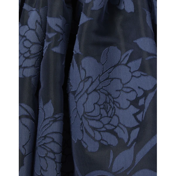 La DoubleJ Chignon Dress Solid Midnight Blue in Techno Voile - Dresses - Milanese Maximalist Fashion at Luxury Shoes 