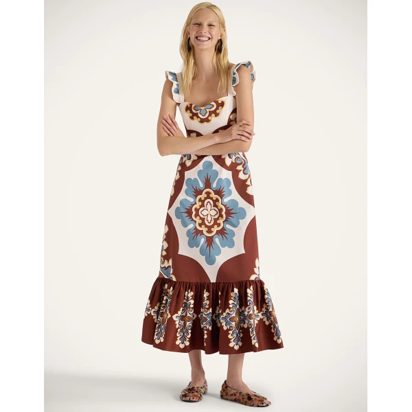 La DoubleJ Choux Dress Ambrosia Placée Pale Pink in Cotton Poplin - Dresses - Milanese Maximalist Fashion at Luxury Shoes 