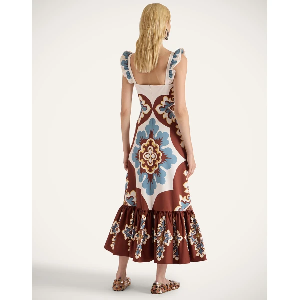 La DoubleJ Choux Dress Ambrosia Placée Pale Pink in Cotton Poplin - Dresses - Milanese Maximalist Fashion at Luxury Shoes 