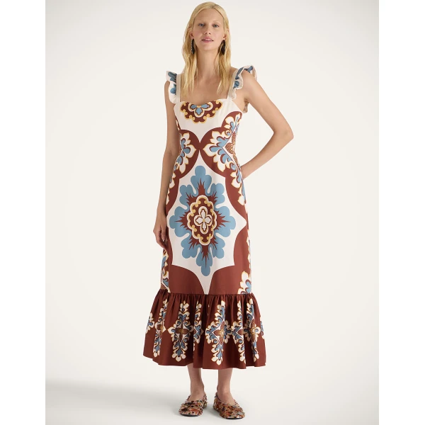 La DoubleJ Choux Dress Ambrosia Placée Pale Pink in Cotton Poplin - Dresses - Milanese Maximalist Fashion at Luxury Shoes 