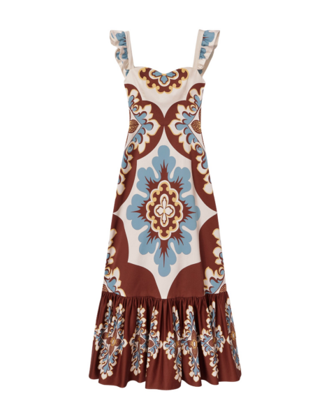 La DoubleJ Choux Dress Ambrosia Placée Pale Pink in Cotton Poplin - Dresses - Milanese Maximalist Fashion at Luxury Shoes 