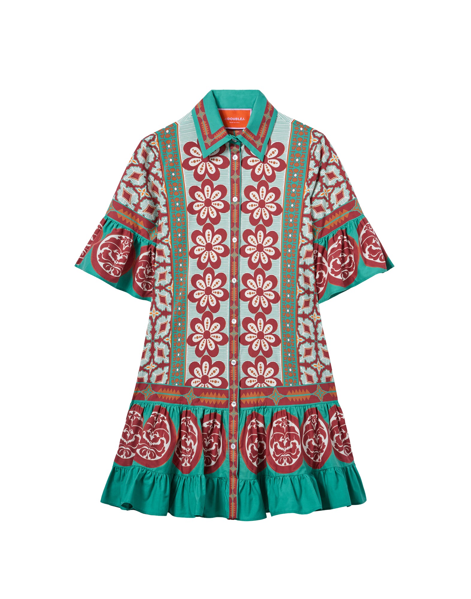 La-Double-J-Choux-Dress-Pagoda-Placee-Rust-in-Cotton-Poplin47480_nobg La DoubleJ Choux Dress Pagoda Placée Rust in Cotton Poplin - Dresses - Milanese Maximalist Fashion at Luxury Shoes
