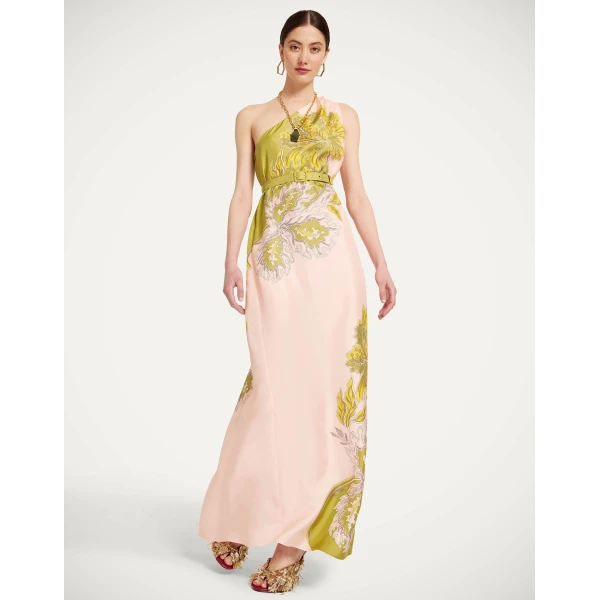 La DoubleJ En Pointe Dress Florette Yellow in Silk Linen Organdie - Dresses - Milanese Maximalist Fashion at Luxury Shoes 