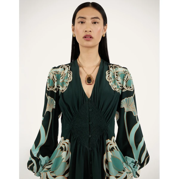 La DoubleJ Gingerbread Dress Iris Placée Ivory in Flat Cotton Stretch - Dresses - Milanese Maximalist Fashion at Luxury Shoes 