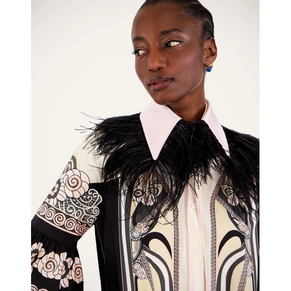 La DoubleJ Gingerbread Dress Palazzo Placée Chocolate in Flat Cotton Stretch - Dresses - Milanese Maximalist Fashion at Luxury Shoes 
