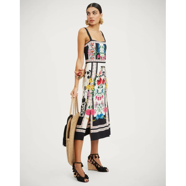 La DoubleJ Ischia Dress Oasis Green in Cotton Poplin - Dresses - Milanese Maximalist Fashion at Luxury Shoes 