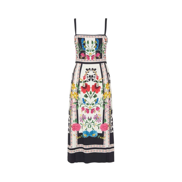 La DoubleJ Ischia Dress Oasis Green in Cotton Poplin - Dresses - Milanese Maximalist Fashion at Luxury Shoes 
