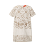 La DoubleJ Lacey Mini Swing Dress Solid White Smoke in Embroidered Cotton - Dresses - Milanese Maximalist Fashion at Luxury Shoes 