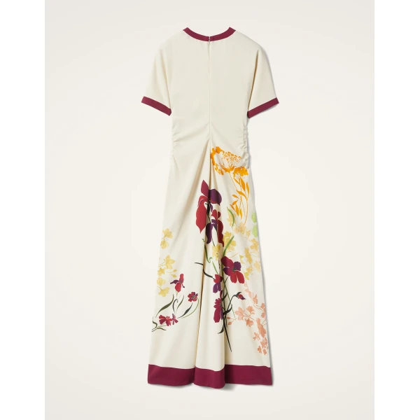 La DoubleJ Lela Dress Queen Peony Placée Blue in Interlock Jersey - Dresses - Milanese Maximalist Fashion at Luxury Shoes 