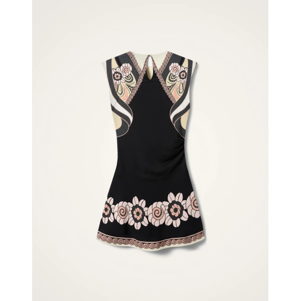 La DoubleJ Lela Mini Dress Ambrosia Placée Black in Interlock Jersey - Dresses - Milanese Maximalist Fashion at Luxury Shoes 