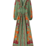 La-Double-J-Long-Camerino-Dress-Woodland-Placee-Green-Orange-in-Crepe-De-Chine66407_nobg La DoubleJ Long Camerino Dress Woodland Placée Green & Orange in Crepe De Chine - Dresses - Milanese Maximalist Fashion at Luxury Shoes