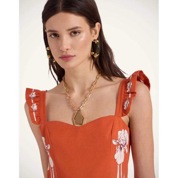 La DoubleJ Long Sleeve Swing Dress Peony Placée Light Blue in Sablé - Dresses - Milanese Maximalist Fashion at Luxury Shoes 