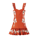 La DoubleJ Long Sleeve Swing Dress Peony Placée Light Blue in Sablé - Dresses - Milanese Maximalist Fashion at Luxury Shoes 
