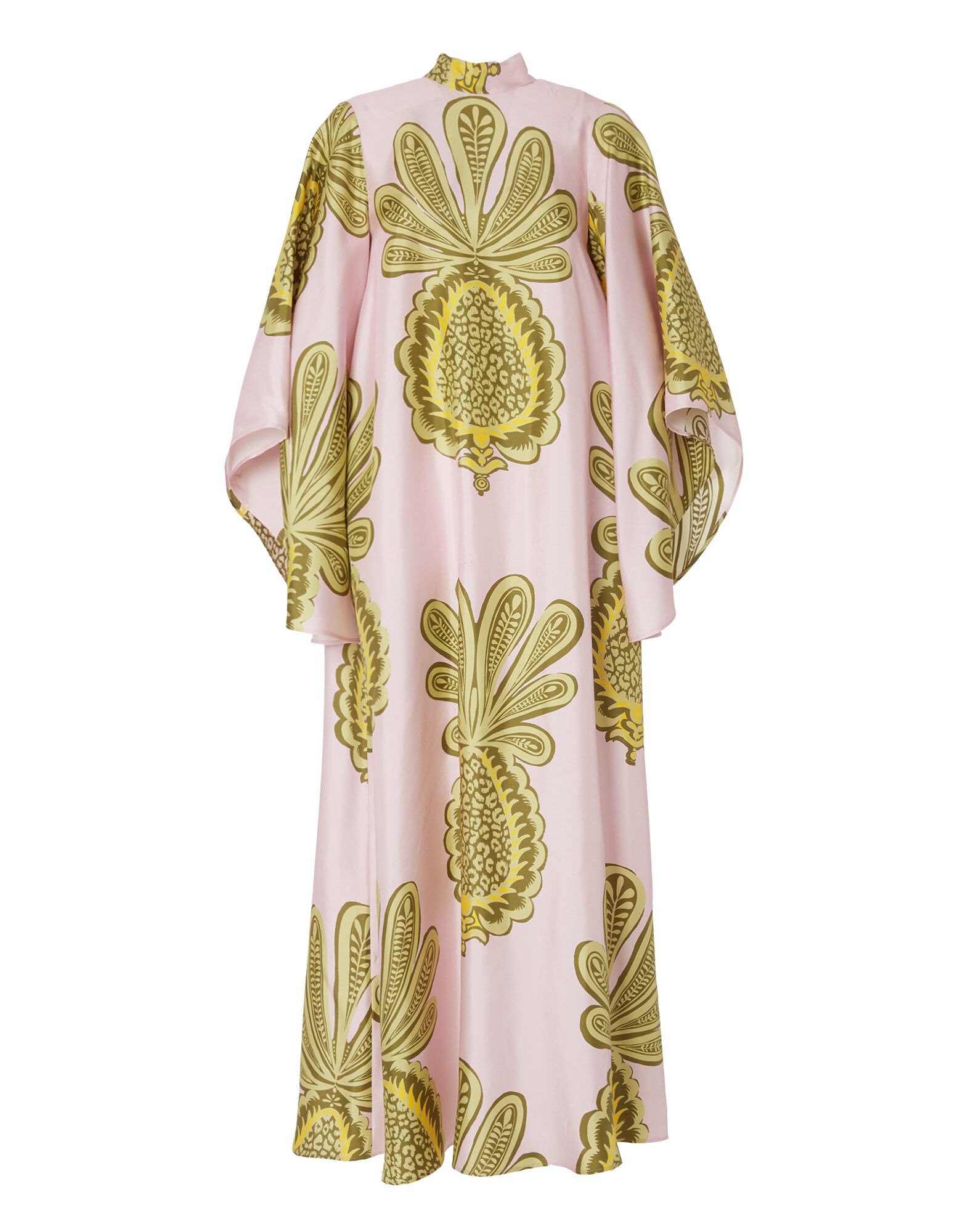 La-Double-J-Magnifico-Dress-Big-Pineapple-Pink-in-Twill-Silk41340_nobg La DoubleJ Magnifico Dress Big Pineapple Pink in Twill Silk - Dresses - Milanese Maximalist Fashion at Luxury Shoes