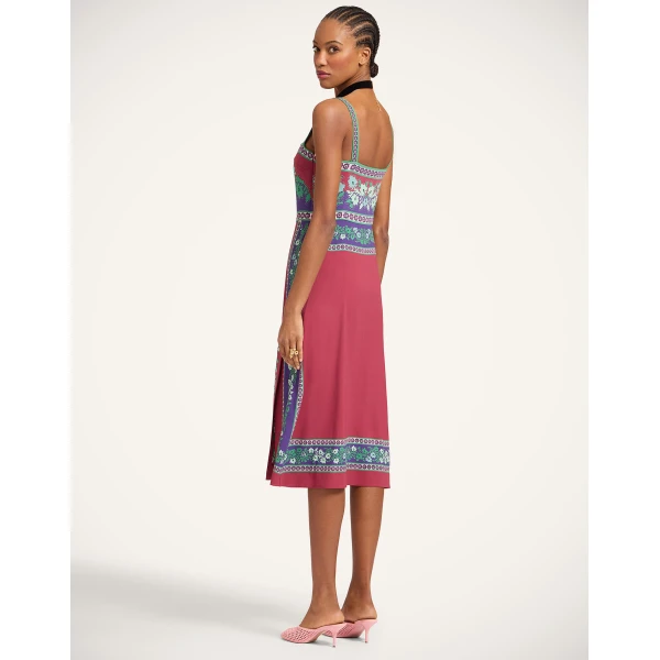 La DoubleJ Magnifico Dress Regalia Placée Red in Silk Twill - Dresses - Milanese Maximalist Fashion at Luxury Shoes 