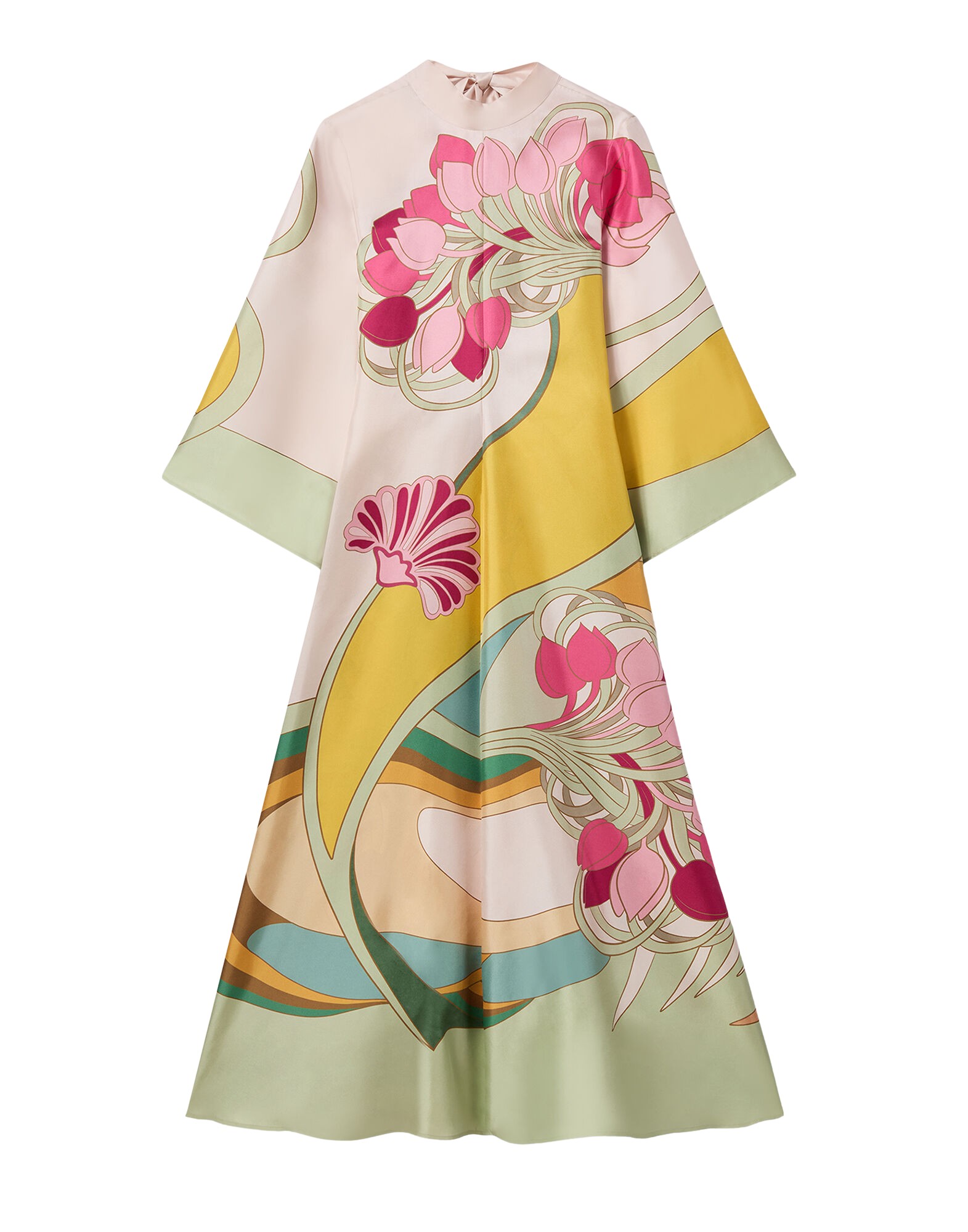 La-Double-J-Magnifico-Dress-Tulip-Placee-Green-in-Silk-Twill67646_nobg La DoubleJ Magnifico Dress Tulip Placée Green in Silk Twill - Dresses - Milanese Maximalist Fashion at Luxury Shoes