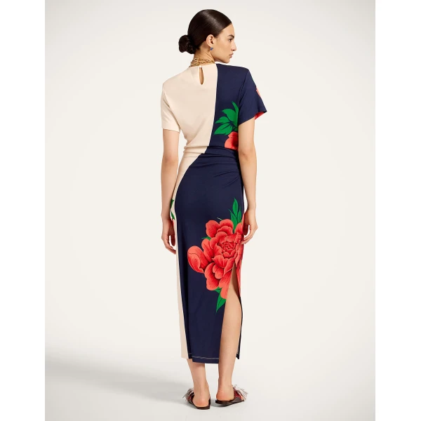 La DoubleJ Marlene Dress Palazzo Placée Lilac in Crepe De Chine - Dresses - Milanese Maximalist Fashion at Luxury Shoes 