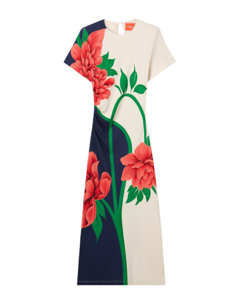 La DoubleJ Marlene Dress Palazzo Placée Lilac in Crepe De Chine - Dresses - Milanese Maximalist Fashion at Luxury Shoes 