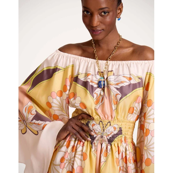 La DoubleJ Marlene Dress Solid Purple in Crepe De Chine Embroidered - Dresses - Milanese Maximalist Fashion at Luxury Shoes 