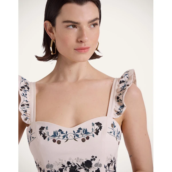 La DoubleJ Mini Gingerbread Dress Stilo Placée Ivory in Flat Cotton Stretch - Dresses - Milanese Maximalist Fashion at Luxury Shoes 