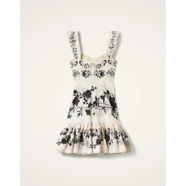 La DoubleJ Mini Gingerbread Dress Stilo Placée Ivory in Flat Cotton Stretch - Dresses - Milanese Maximalist Fashion at Luxury Shoes 