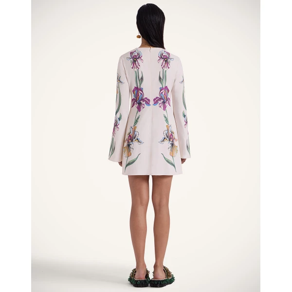 La DoubleJ Mini Supremes Swing Dress Iris Placée Ivory in Envers Satin - Dresses - Milanese Maximalist Fashion at Luxury Shoes 