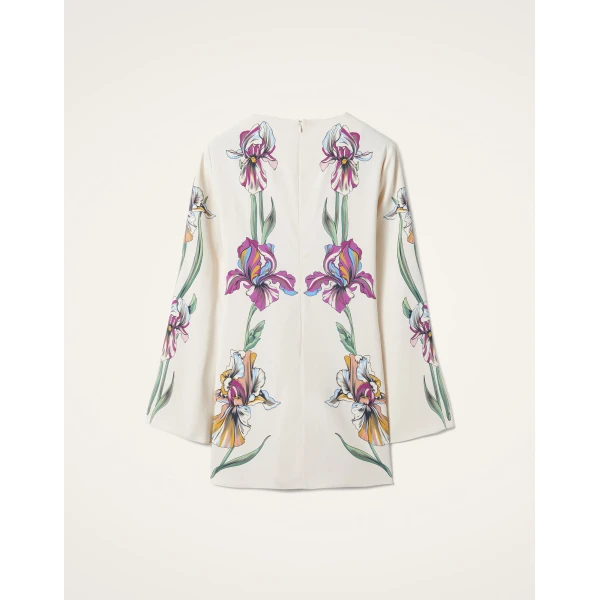 La DoubleJ Mini Supremes Swing Dress Iris Placée Ivory in Envers Satin - Dresses - Milanese Maximalist Fashion at Luxury Shoes 