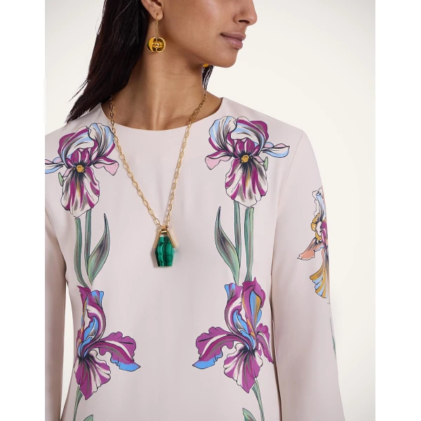 La DoubleJ Mini Supremes Swing Dress Iris Placée Ivory in Envers Satin - Dresses - Milanese Maximalist Fashion at Luxury Shoes 