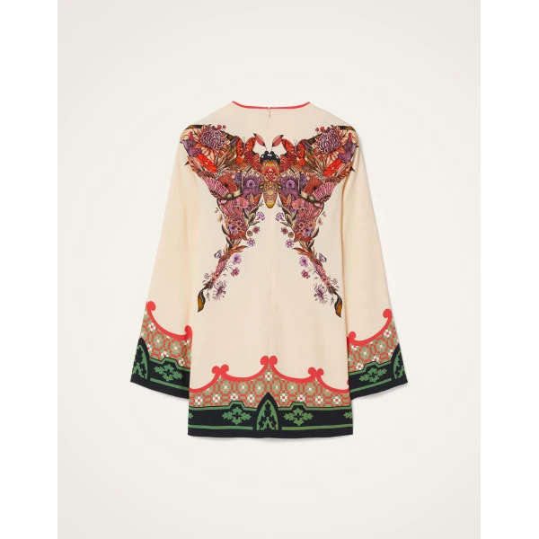 La DoubleJ Mini Supremes Swing Dress Mariposa Placée Ivory in Envers Satin - Dresses - Milanese Maximalist Fashion at Luxury Shoes 