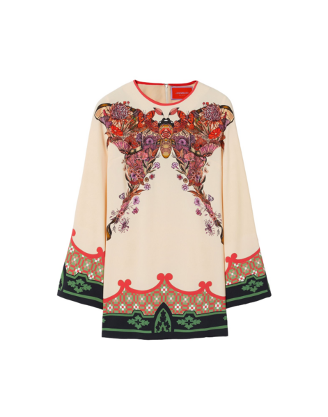 La DoubleJ Mini Supremes Swing Dress Mariposa Placée Ivory in Envers Satin - Dresses - Milanese Maximalist Fashion at Luxury Shoes 