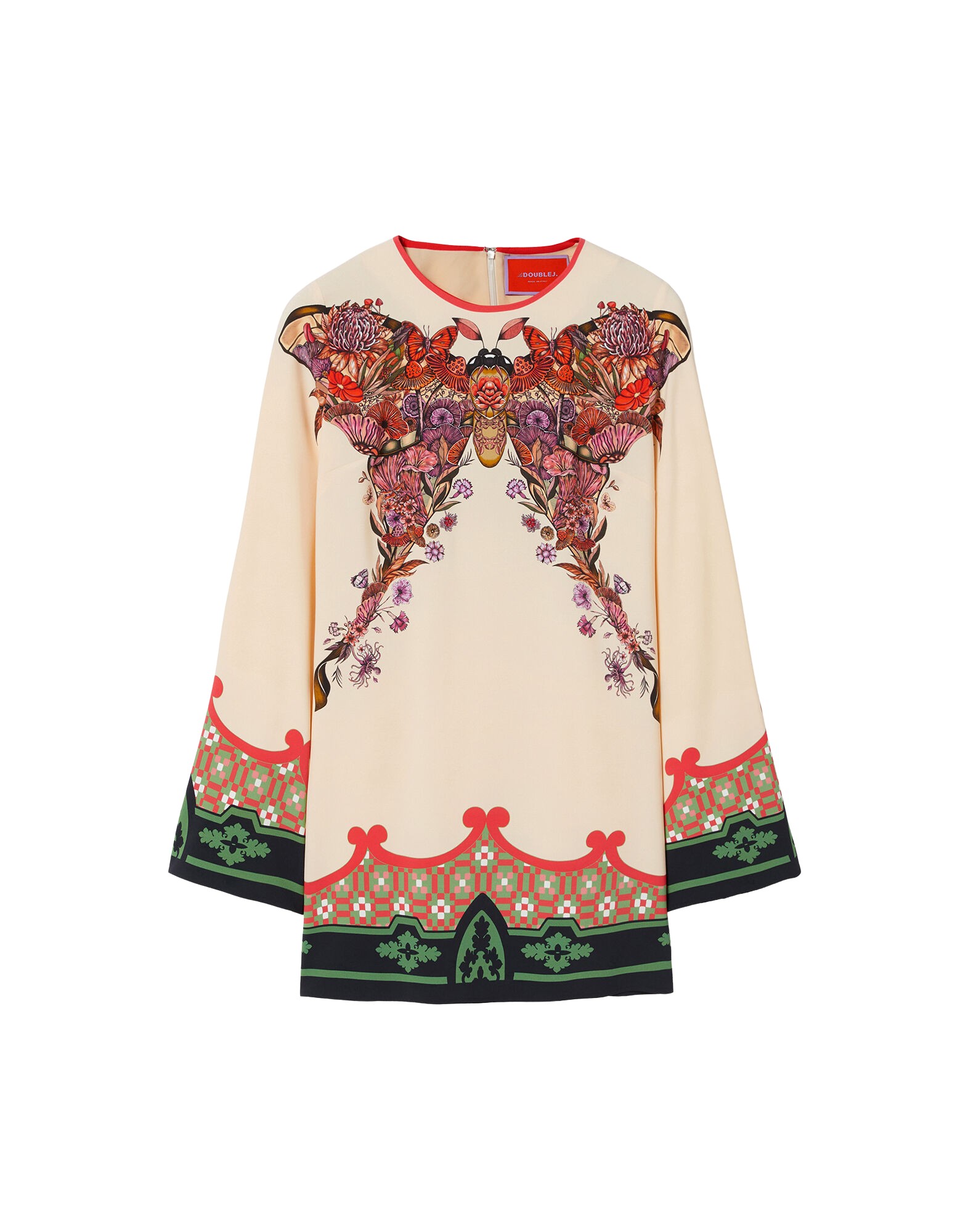 La-Double-J-Mini-Supremes-Swing-Dress-Mariposa-Placee-Ivory-in-Envers-Satin76993_nobg La DoubleJ Mini Supremes Swing Dress Mariposa Placée Ivory in Envers Satin - Dresses - Milanese Maximalist Fashion at Luxury Shoes