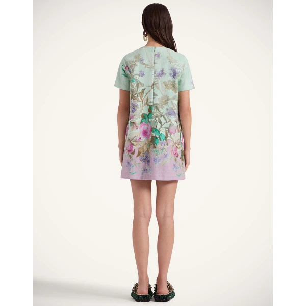 La DoubleJ Mini Swing Dress Heath Placée Mint in Rustic Cotton - Dresses - Milanese Maximalist Fashion at Luxury Shoes 