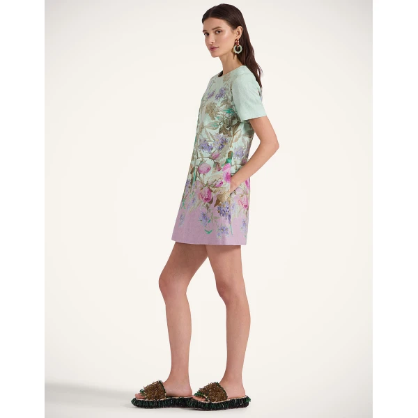 La DoubleJ Mini Swing Dress Heath Placée Mint in Rustic Cotton - Dresses - Milanese Maximalist Fashion at Luxury Shoes 
