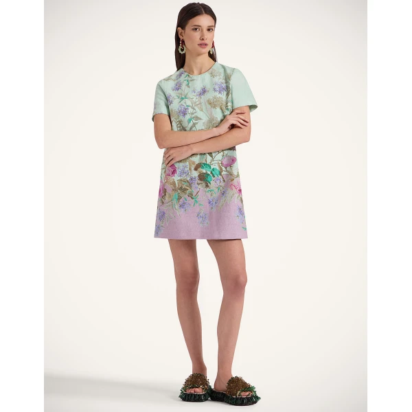 La DoubleJ Mini Swing Dress Heath Placée Mint in Rustic Cotton - Dresses - Milanese Maximalist Fashion at Luxury Shoes 