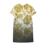 La DoubleJ Mini Swing Dress Oasis Ombré Placée Green & Black in Rustic Cotton - Dresses - Milanese Maximalist Fashion at Luxury Shoes 