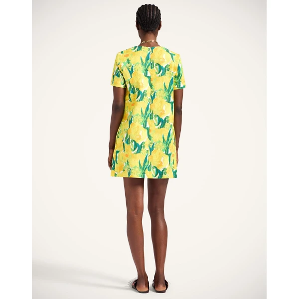 La DoubleJ Mini Swing Dress Zesty Yellow in Rustic Cotton - Dresses - Milanese Maximalist Fashion at Luxury Shoes 