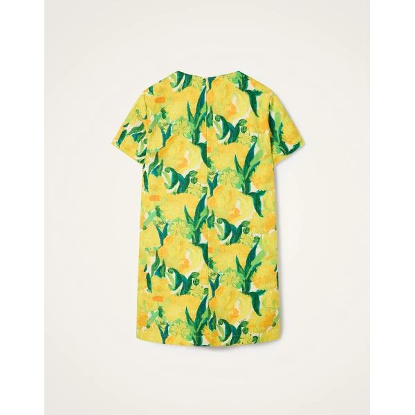 La DoubleJ Mini Swing Dress Zesty Yellow in Rustic Cotton - Dresses - Milanese Maximalist Fashion at Luxury Shoes 
