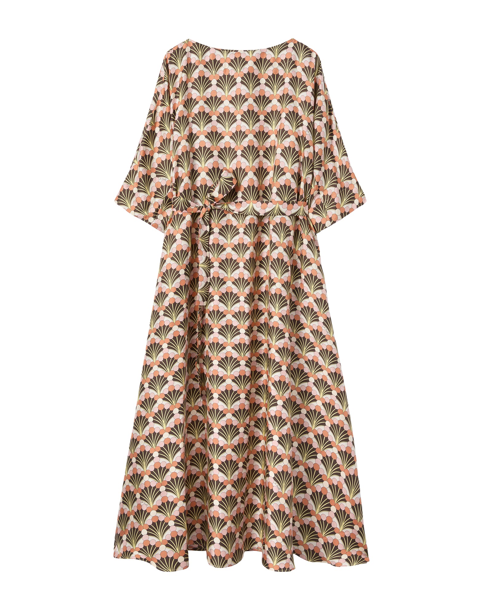 La-Double-J-Muumuu-Dress-Round-Neck-Florette-Fan-Brown-in-Silk-Twill78092_nobg La DoubleJ Muumuu Dress Round Neck Florette Fan Brown in Silk Twill - Dresses - Milanese Maximalist Fashion at Luxury Shoes