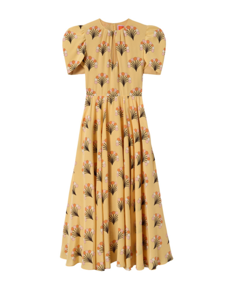 La DoubleJ Petal Dress Florette Yellow in Crepe De Chine - Dresses - Milanese Maximalist Fashion at Luxury Shoes 