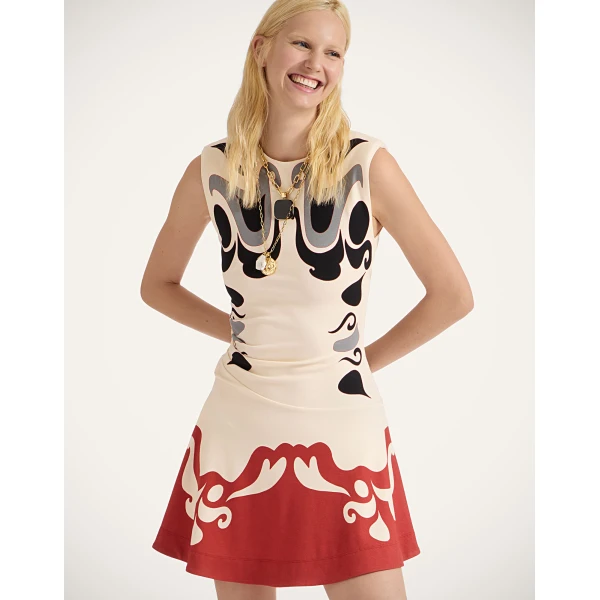 La DoubleJ Roy Dress Blooming Tulip Placée Mint in Silk Twill - Dresses - Milanese Maximalist Fashion at Luxury Shoes 
