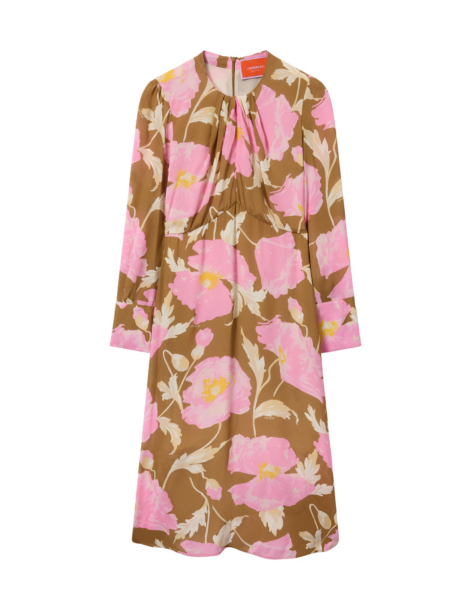 La DoubleJ Roy Dress Florence Placée Ivory in Silk Twill - Dresses - Milanese Maximalist Fashion at Luxury Shoes 