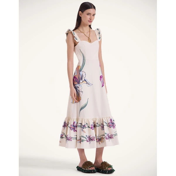La DoubleJ Roy Dress Medallion Placée Black in Silk Twill - Dresses - Milanese Maximalist Fashion at Luxury Shoes 