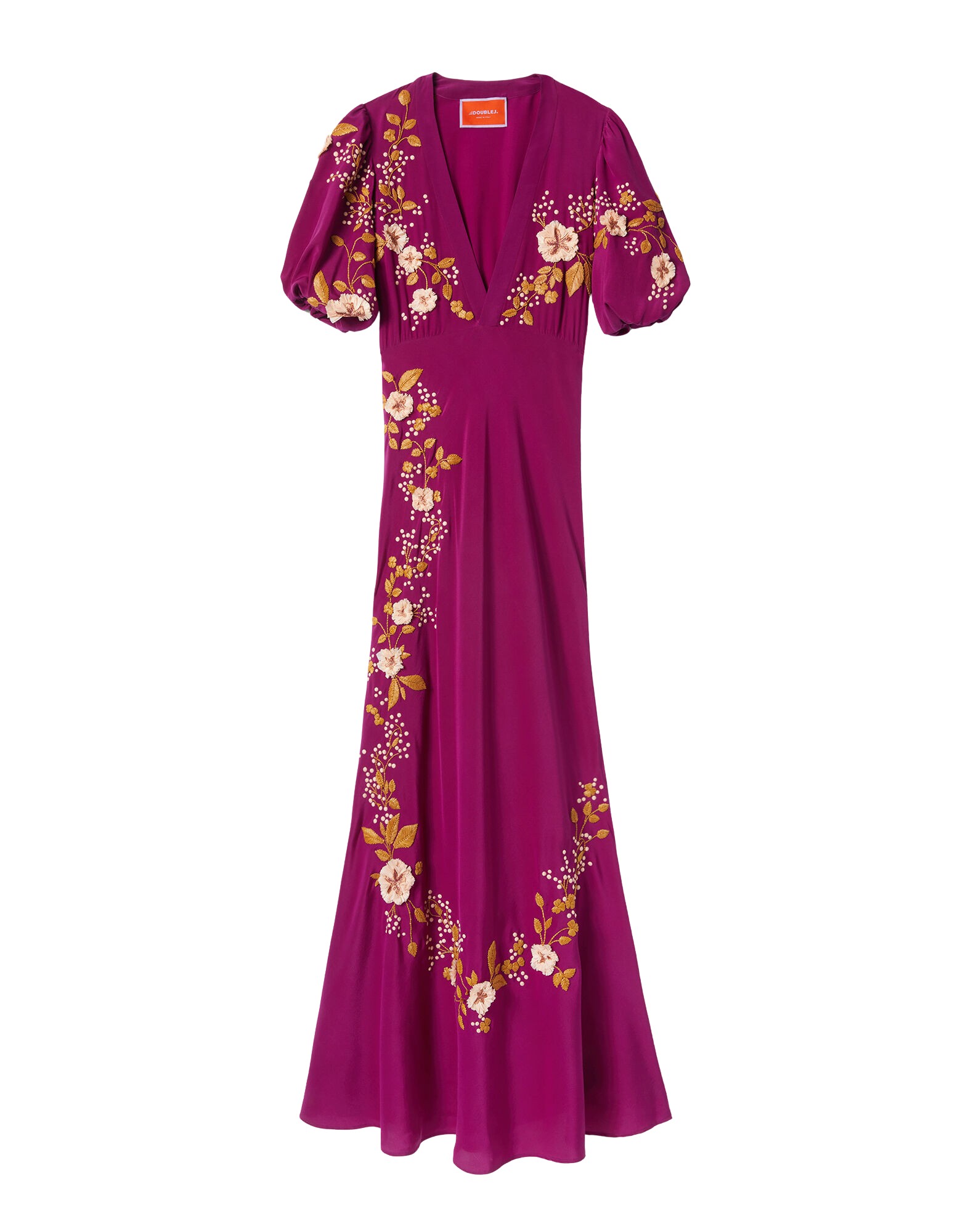 La-Double-J-Sienna-Mini-Dress-Florette-Placee-Pale-Pink-in-Silk-Twill66181_nobg La DoubleJ Sienna Mini Dress Florette Placée Pale Pink in Silk Twill - Dresses - Milanese Maximalist Fashion at Luxury Shoes