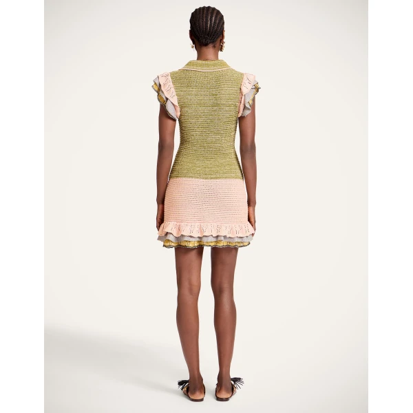 La DoubleJ Slip-Around Dress Woodland Placée Burgundy in Crepe De Chine - Dresses - Milanese Maximalist Fashion at Luxury Shoes 