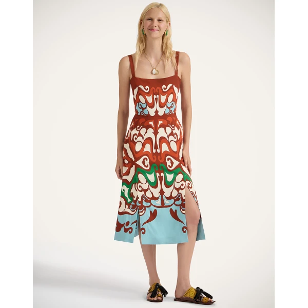 La DoubleJ Sophia Dress Corsage Placée Ivory in Flat Cotton Stretch - Dresses - Milanese Maximalist Fashion at Luxury Shoes 