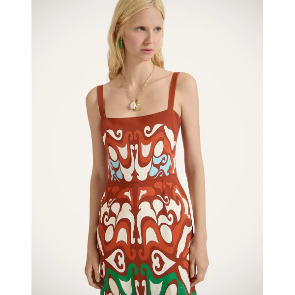 La DoubleJ Sophia Dress Corsage Placée Ivory in Flat Cotton Stretch - Dresses - Milanese Maximalist Fashion at Luxury Shoes 