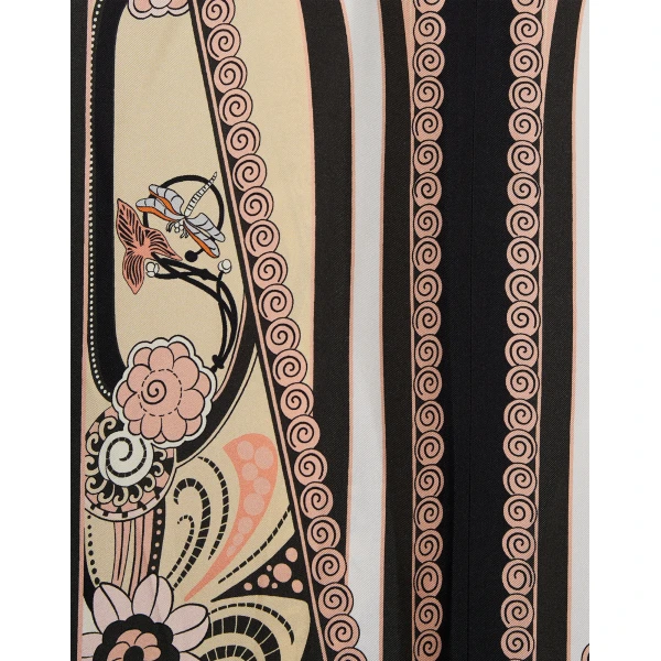 La DoubleJ Sorella Dress Florette Fan Brown in Flowy Jersey - Dresses - Milanese Maximalist Fashion at Luxury Shoes 