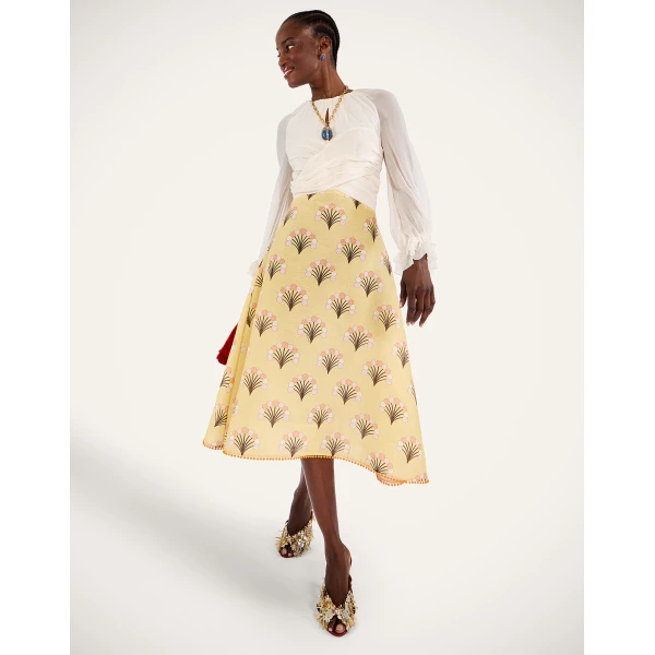 La DoubleJ Sunburst Dress Infiorata White in Summer Poplin - Dresses - Milanese Maximalist Fashion at Luxury Shoes 