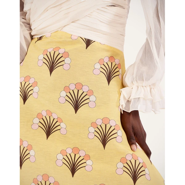 La DoubleJ Sunburst Dress Infiorata White in Summer Poplin - Dresses - Milanese Maximalist Fashion at Luxury Shoes 